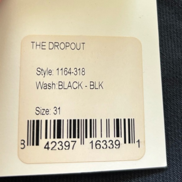 MOTHER NWT Cropped Straight Leg Boyfriend Black Jean Size 31 Effortless Casual - Picture 3 of 5